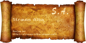 Strauss Alba névjegykártya